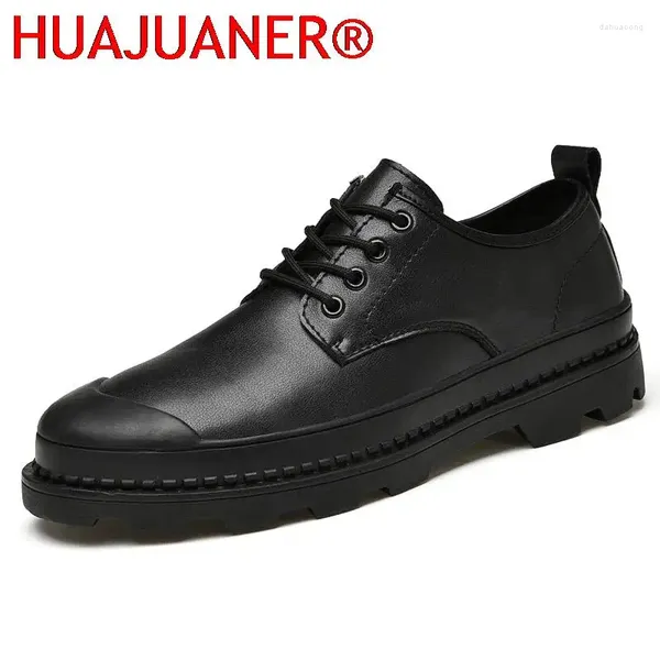 Scarpe casual in pelle uomini alti outdoor up alla moda maschile sneaker nere da passeggio oxfords punk business calzature fatte a mano