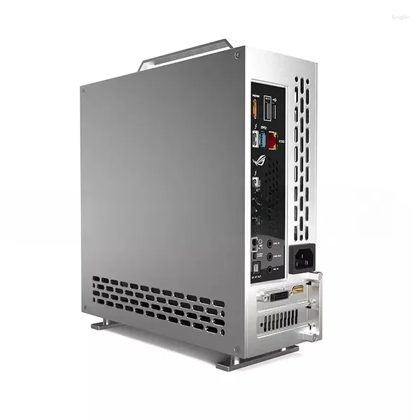 Tabela de mesa de 5 litros Mini A24-V5 2.0 Display de slot duplo 1U Chassi de fonte de alimentação ITX com chanfro duplo