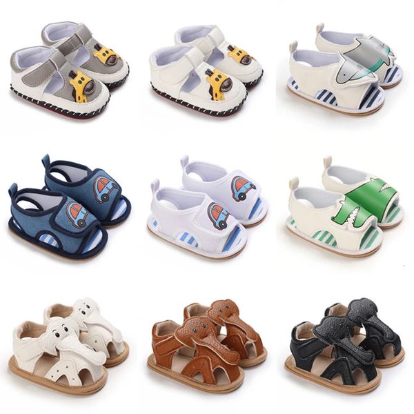 Baby Shoes Infant Boys Garotas Sandálias de Cartoon de verão Nascido de borracha macia Antislip First Walkers Kids Casual Crib 240415