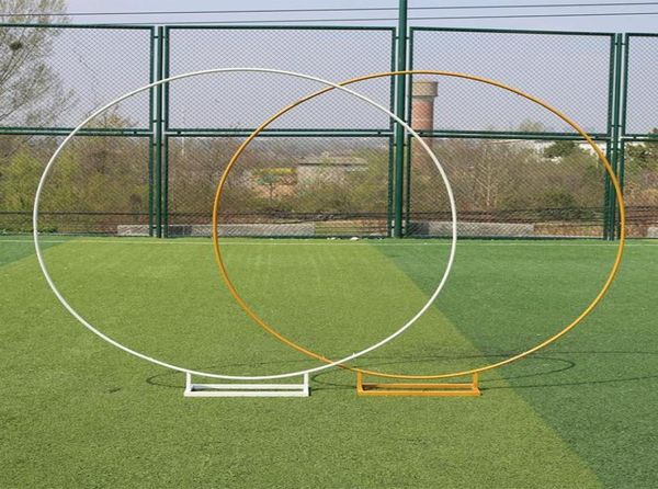 Decorazione del party Circle di nozze oggetti di matrimonio decorazione di compleanno in ferro battuto anello rotondo arco di fondo per la parete della fila artificiale