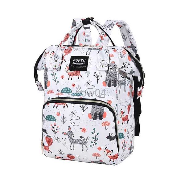 Bolsas de fraldas novas bolsas de maternidade Fashoin para bebês Mummy de grande capacidade Backpack Backpack Palavra à prova d'água carrinho de viagem ao ar livre Bolsa de carrinho de bebê D240429