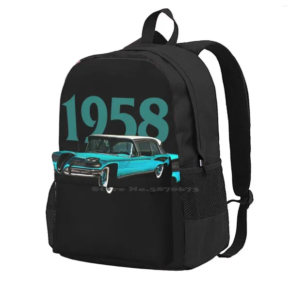 Backpack Untitled School Bag Big Capacity Laptop 15 polegadas Edsel 1958 1960 1959 Ranger Stencil Car Classic American Muscle Classic