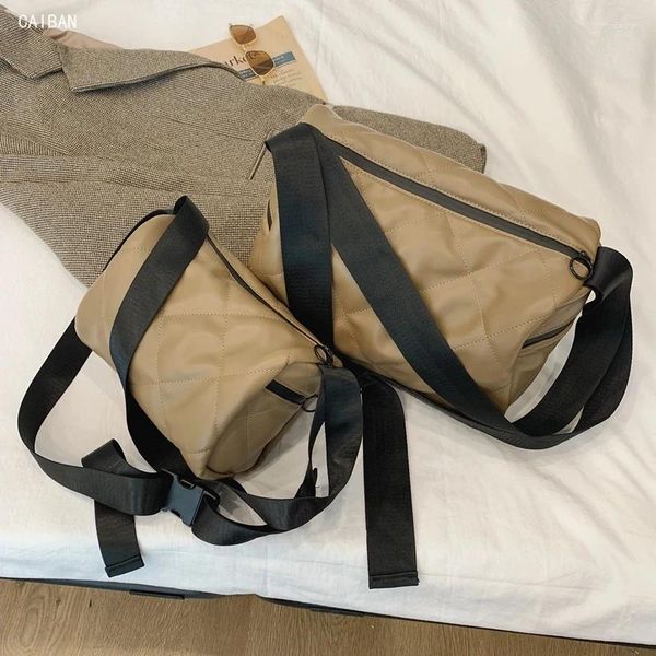 Bolsas de ombro de ombro Casual Bolsa Padrão de Pedra Mulher Pu Simples Bolsas de Couro Pu