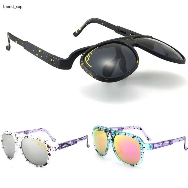 Óculos de sol Viper 2024 Novo moda deslizando para descendo os óculos de sol Retro Pit Cycling Sun para homens e mulheres UV400 Vintage Sun Glasses Stepunk Eyewear