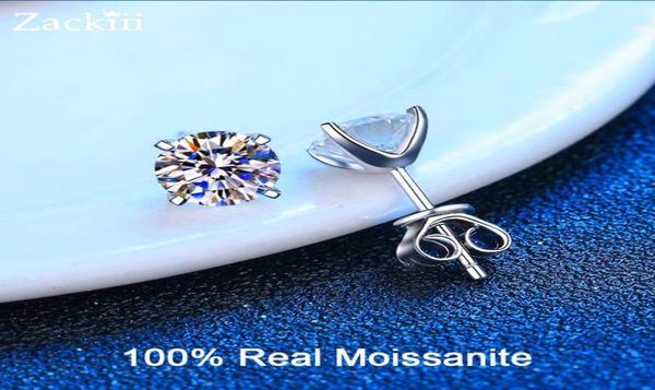 Orecchini per prigionieri reali 044 Carat per donne uomini solidi 925 Solitaire Sterling Solvering Orecchini a diamante rotondo gioiello 2202115939958