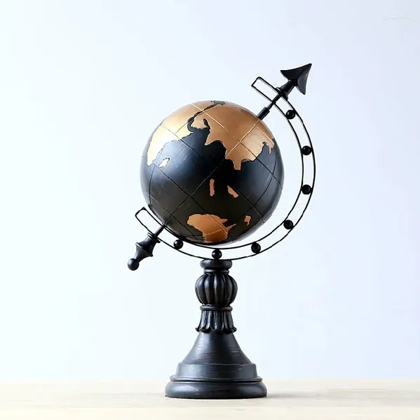 Figuras decorativas Artes e artesanato Resina Artigos de mobiliário que podem girar a decoração de casa vintage A Globe Zakka 39 25 12cm