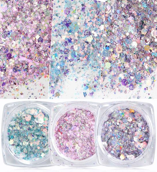 1 Box Nagel Meerjungfrau Glitter Flocken funkeln