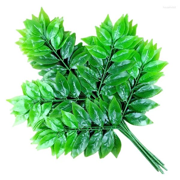 Flores decorativas 12pcs artificial sibéria elm árvore folhas galho para planta parede de fundo festas de casamento em casa el jardim barra de escritório