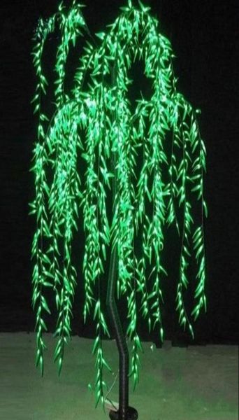 LED Willow Tree Light 1152pcs 2m66ft Grüne Farbgarten Dekorationen Regenfisch im Innen- oder Außenbereich Feengarten Weihnachtsdekoration 8315196