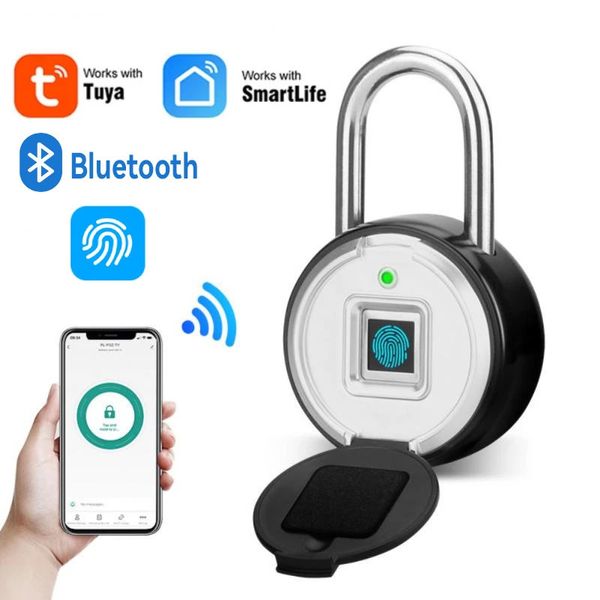 Tuya Smart Padlock biometrische Fingerabdruckschloss wasserdichte elektronische Schlösser intelligente Lebens -App Keyless Disspery Home Security Protection 240422