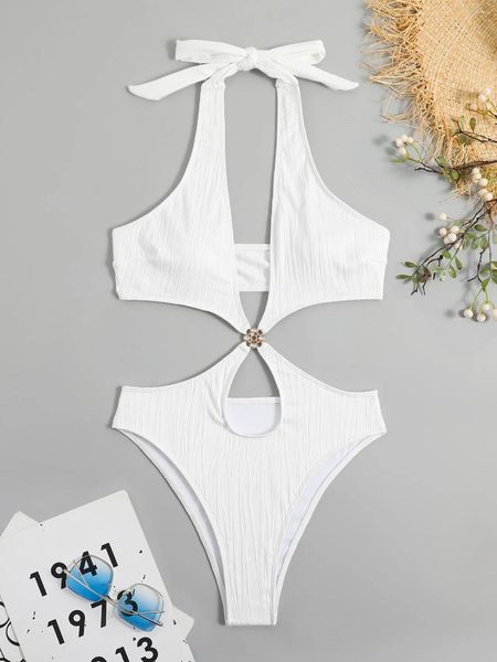 Costumi da bagno da donna con costume da bagno un pezzo sexy sexy costumi da nuoto tagliati monokini woman 2024 bagnanti alti costumi da bagno per donne per donne