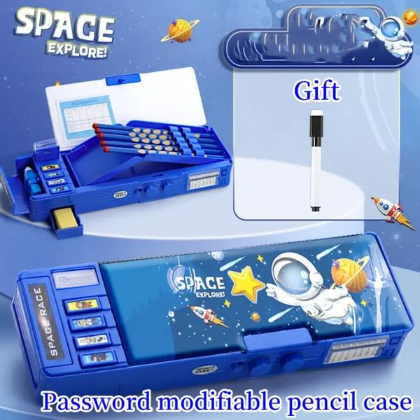 Multi Functional Stationery Box Girls Password Blocco Case a matita automatica macchina per bambini Studenti delle scuole elementari 240423