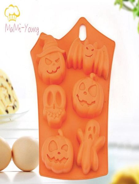 Halloween Pumpkin Bats Skull Forma Ghost Forma Silicone Stampo Fondante Stampo Pausa Budino Cake Decoration Strumenti SE8874854509