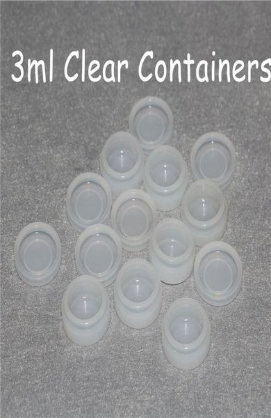 Caixas transparentes de 3 ml de Óleo Concentrado Recipiente de Silicone para Mini BHO Extrato de Silicone Dab Recipiais de Cera de Borracha Jogos de borracha DH6536125