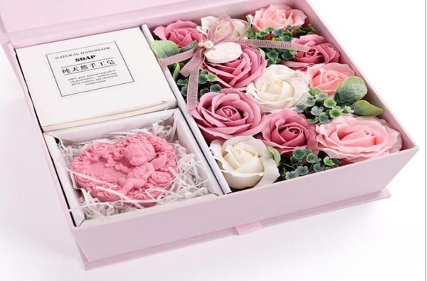 Cinese Valentine039s Day Gift Soap Flower Box Box novità Regalo Rosa Sapone Naturale Pianta Naturale Sapone fatto a mano7217286