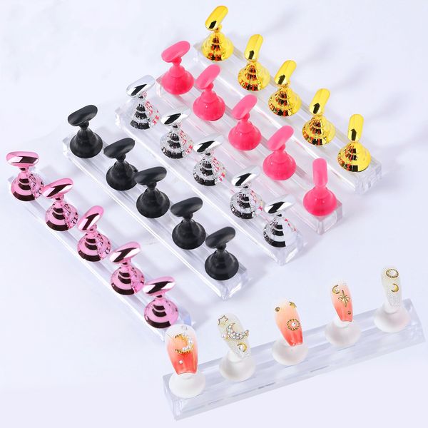 Supporto per unghie magnetico Pratica del display Cristallo acrilico che mostra lo strumento per unghie colorato per le nail art per principianti per principianti