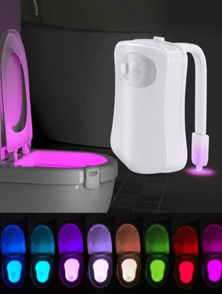 Smart Toilet Night LED LED Lampe Badezimmerbewegung aktiviertes PIR Automatische RGB -Hintergrundbeleuchtung für Toiletten Schüssel Lichter 8518123