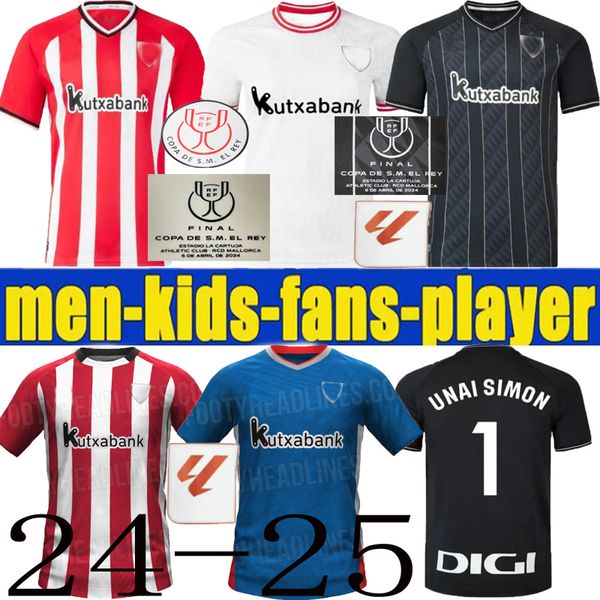 24 25 Jerseys de futebol de clube Berenguer 2024 2025 Muniain Athletic Bilbao Home Away Williams Football Shirt