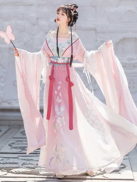 Abbigliamento etnico in stile dea abbigliamento Hanfu con migliorato Wei Jin e stile Dynasties meridionale e settentrionale per le donne perfette per l'estate