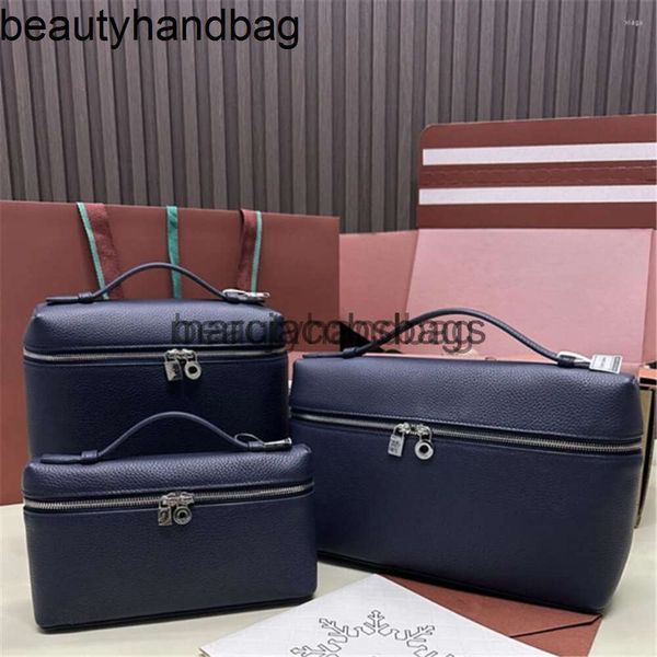 Loro Piano Lp Lorospianasl LP19 Blue Bags Dark Bag Duffel для женщин на телячьей кожи.