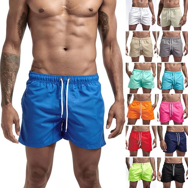 Бренд карман Quick Dry Dry Swim Shorts для мужчин купальники купания Swimsuit Swim Trunks Summer Bating Beach Wear Boxer Boxer Boxer 240416