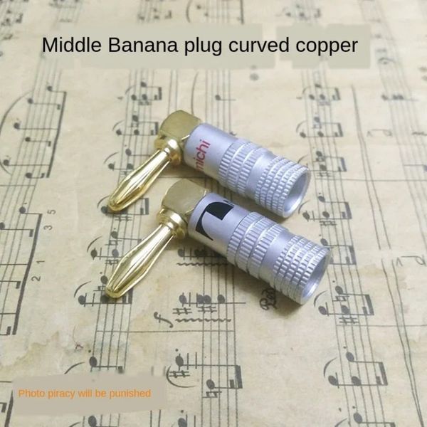 Новая штекер среднего канала среднего канала 2024 со средним каналом 4mm Banana Plug с 90 градусов и конфигурация банановой штекеры среднего канала L-линии для