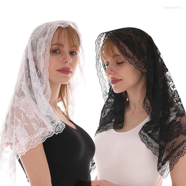 Bridal Véils Lace Espanhola Tradicional Vintage Mantilla Veil Missa latina para cobertura da cabeça Chapela da Igreja Católica