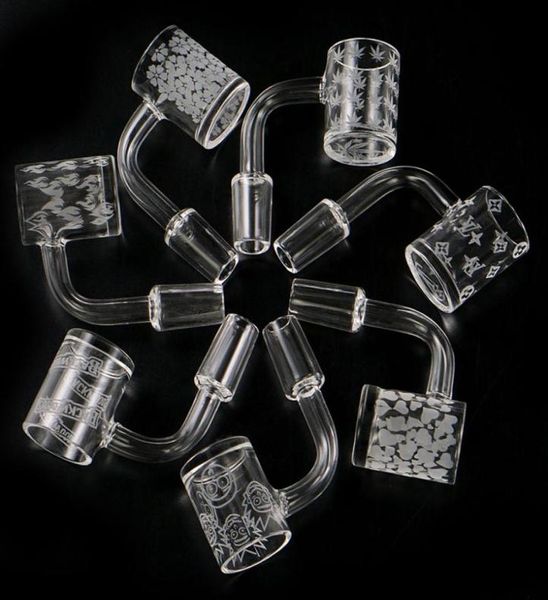 Raucherzubehör 7 verschiedene Quarz -Banger -Nägel 100 mit bedrucktem 14mm domantlosen Nagel Männlich 90 Grad für DAB Rig ShaH Bong5559107