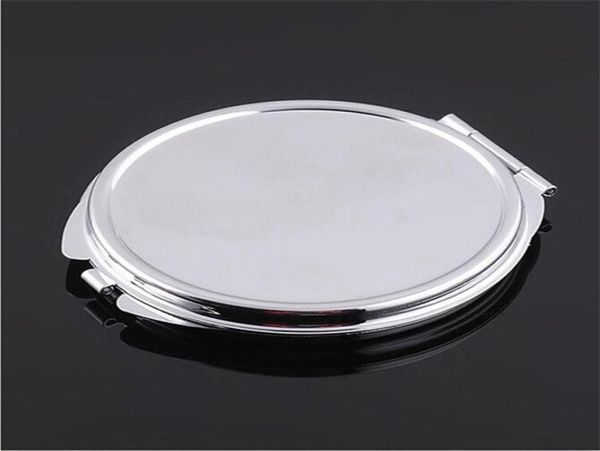 10pcs Silver Blank Compact Mirror Round Metal Makeup espelho Promocional Presente para XMAS T2001147366786
