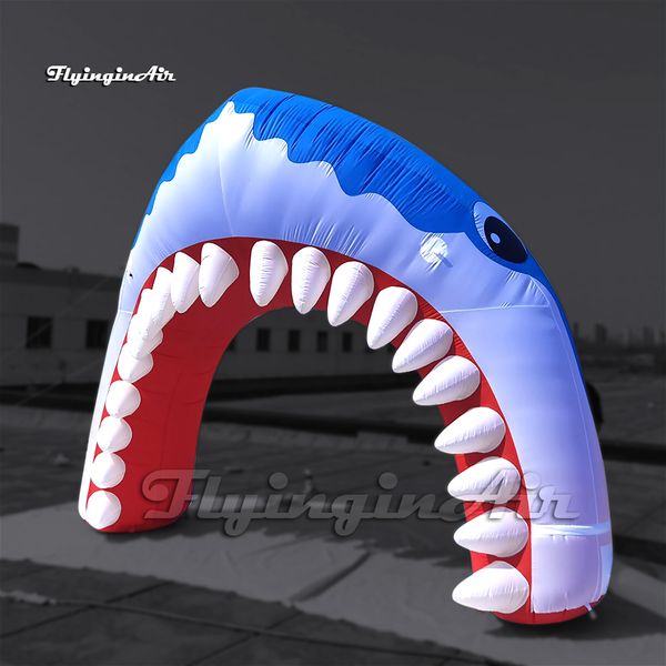 All'ingrosso Personalizzati Blu gonfiabile di squalo arco cartoon sea animale arcuato porta squalo arco per evento pubblicitario