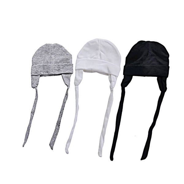 Capinho de algodão nascido Baby Knit para gorro com corda Props meninos e meninas crianças 240429