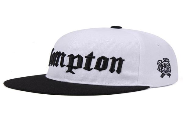 Top Caps Yüksek Kaliteli Compton Nakış Beyzbol Kapağı Hip Hop Snapback Düz Moda Spor Şapkası Unisex Ayarlanabilir Dad Hats3764921