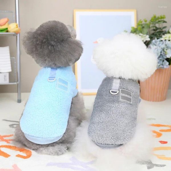 Abbigliamento per cani autunno e inverno cinque colori tirare ad anello vestiti per gatti corti caldi con peluche bichone