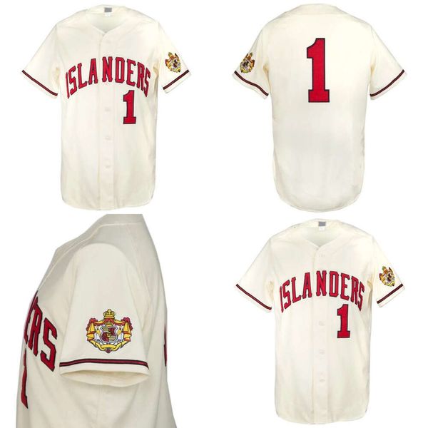 Jam Hawaii Islanders 1970 Home New Sewn qualquer nome s a 3xl 100% ed alta qualidade Jersey de beisebol