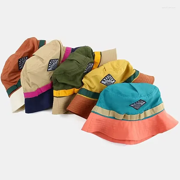 Berets Sun Hanging Bag Visor Becken Hut Fischer Farbblockhüte Japanisch Kurztrocknungsverpackbarer Sommerstrand Unisex