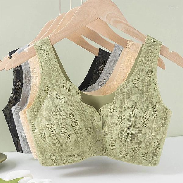 Bras Front Button Closure Wireless Brassere Women biancheria bianche