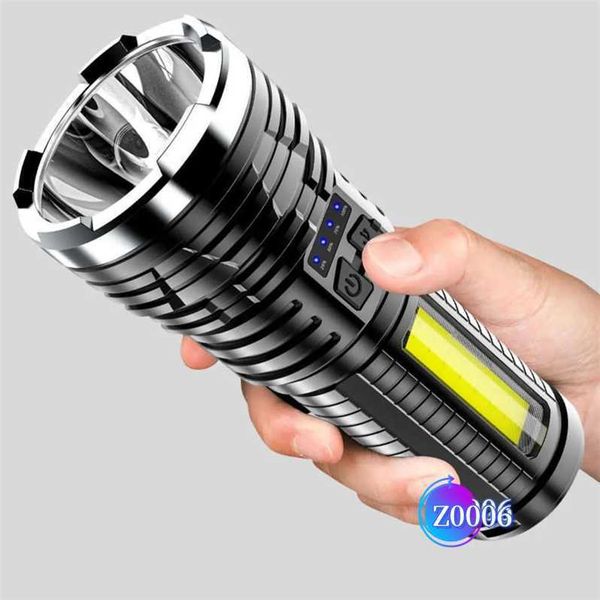 Flasma di ricarica esterno Forti torce tattiche Torce R portatili portatili USB Luci di lavoro laterali di pannocchia Strong Light Mini Flashlight 823285 WGCN