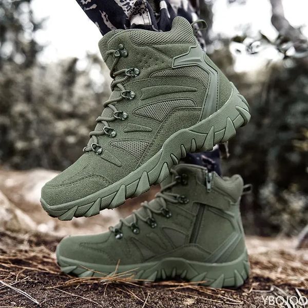 Mens botas do exército Botas de combate militares táticas botas de caminhada ao ar livre Men Motociclo do deserto de inverno Zapatos HOMBRE 240420