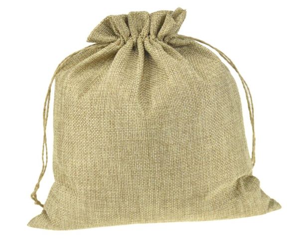 100pcs Multi -Sizeouble Natural Color Jute Burlap Sacos de Armazenamento de Armazenamento para Decoração de Casamento Jóias de Jóias