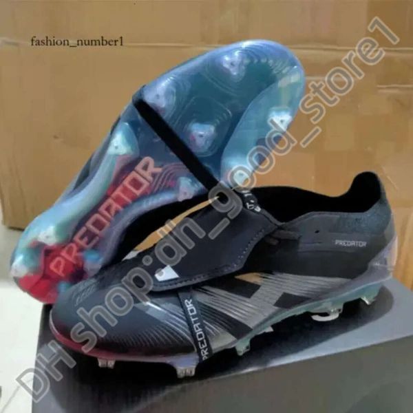 Preditor Elite Boots Bolsa de presente Botas de futebol Elite Tongue FG Boots Metal Spikes Cleats de futebol masculino Sapatos de futebol de couro macio masculino 440