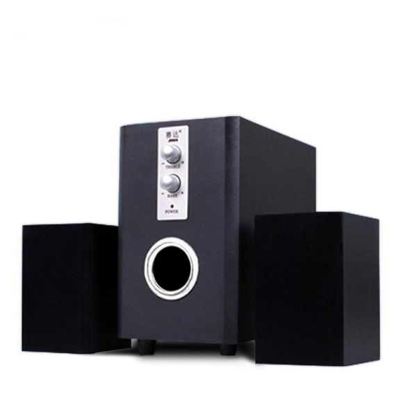 Holz Surround Desktop Multi Media Subwoofer Stereo Schwerer Bass -PC -Computer USB -Holzlautsprecher für Smartphone D200 T 241z