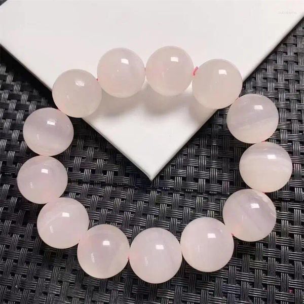 Bracelets de link Bracelets de calcita rosa de 16 mm Moda de cristal de cristal de cálculos de pedra preciosa Reiki Presente de cura para mulheres 1pcs