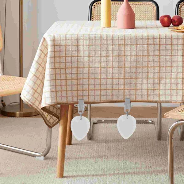 Panno da tavolo 4 pezzi pesi di tovaglia con clip ovale delicata sala da pranzo decorazione in marmo in marmo