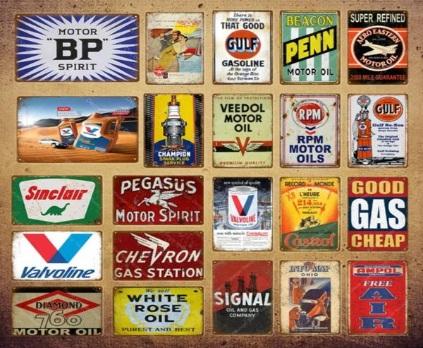 2021 dipinto in metallo Valvoline Gulf Gulf Plaque Motore Olio Gasolina Carichi di stagno Signs Vintage Garage Poster BAR PUB CLUB DECORAZIONI DELLA CASA 5879342