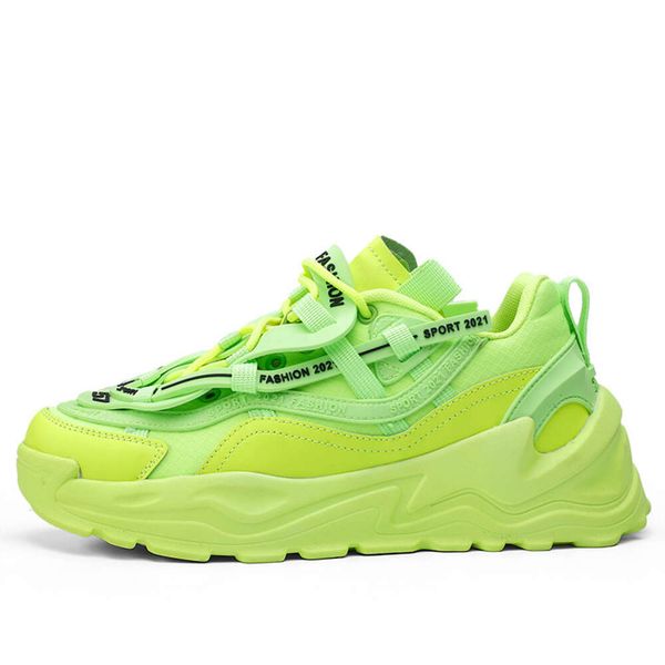 Sapatos verdes de laranja verde masculino Anti Slip Slip Casual Walk Shoes
