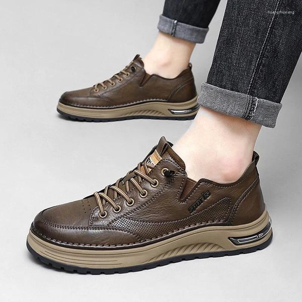 Sapatos casuais homens plataforma pombo de couro genuíno mais recente tendência de tendência up