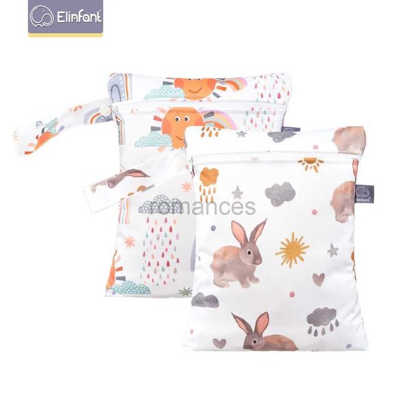 Сумки для подгузников Elinfant 2pcs устанавливают мокрый сухой пакет Mini Baby Nappy 18*25 см.