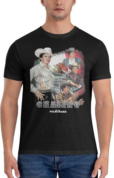 Herren-T-Shirts Chalino Music Sanchez Herren Staff Shirt Kragen Vintage kurzärmelig Top Blackl2403