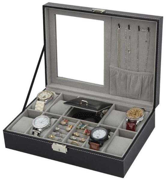 PU Leder Uhrenwache Schmuckschachtel Highend Organizer Storage Box Hülle für Watch Jewery Ornament Sarg Container Boxen tragbar230Q3555971