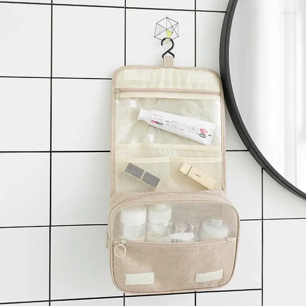 Bolsas de armazenamento Bolsa de cosméticos feminino Travel Makeup Holyetries Organizador banheiro à prova d'água gancho de lavagem impermeável